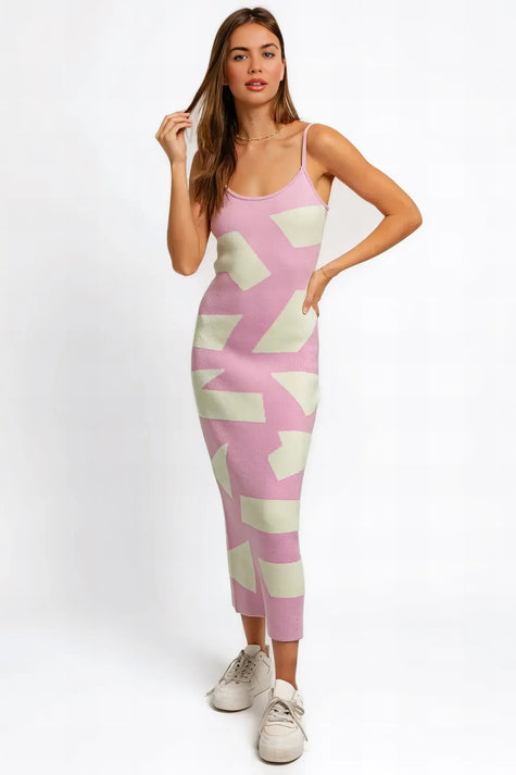 SweaterStride Abstract Maxi Dress