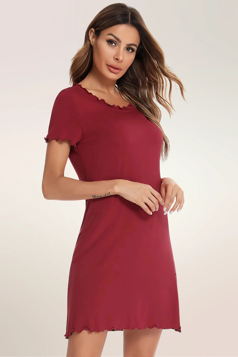 TranquilTouch Round Neck Lounge Dress