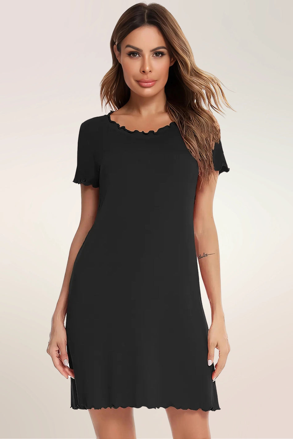 TranquilTouch Round Neck Lounge Dress